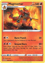 Magmortar 030/192  - Reverse Holofoil SWSH02 Rebel Clash - Rare