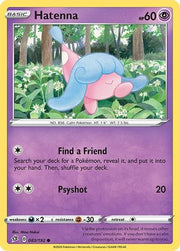 Hatenna 083/192  - Reverse Holofoil SWSH02 Rebel Clash - Common