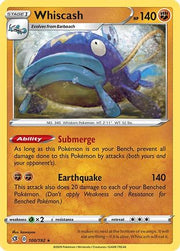 Whiscash 100/192  SWSH02 Rebel Clash - Rare