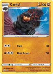 Carkol 106/192  - Reverse Holofoil SWSH02 Rebel Clash - Uncommon