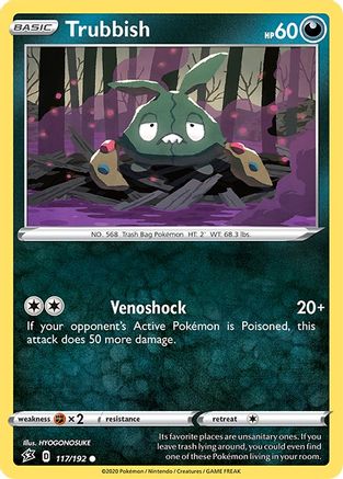 Trubbish 117/192  - Reverse Holofoil SWSH02 Rebel Clash - Common