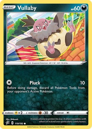 Vullaby 119/192  - Reverse Holofoil SWSH02 Rebel Clash - Common