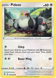 Pidove 143/192  - Reverse Holofoil SWSH02 Rebel Clash - Common