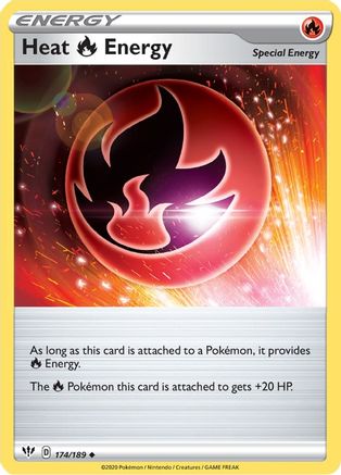 Heat R Energy 174/189  SWSH03 Darkness Ablaze - Uncommon