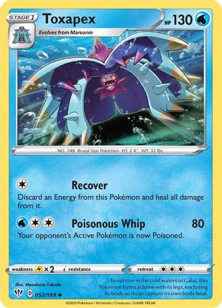 Toxapex 052/189  - Reverse Holofoil SWSH03 Darkness Ablaze - Uncommon