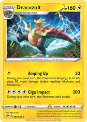 Dracozolt 065/189  - Reverse Holofoil SWSH03 Darkness Ablaze - Rare