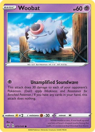 Woobat 073/185  - Reverse Holofoil SWSH04 Vivid Voltage - Common