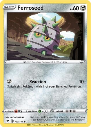 Ferroseed 123/185  - Reverse Holofoil SWSH04 Vivid Voltage - Common