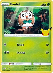 Rowlet 007/25  - Holofoil McDonalds 25th Anniversary Promos - Promo