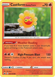 Castform Sunny Form 022/198  - Reverse Holofoil SWSH06 Chilling Reign - Common