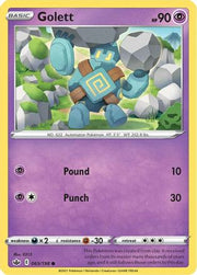 Golett 065/198  - Reverse Holofoil SWSH06 Chilling Reign - Common