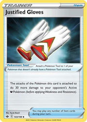 Justified Gloves 143/198  - Reverse Holofoil SWSH06 Chilling Reign - Uncommon