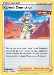 Karen's Conviction 144/198  - Reverse Holofoil SWSH06 Chilling Reign - Uncommon