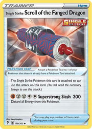 Single Strike Scroll of the Fanged Dragon 158/203  - Reverse Holofoil SWSH07 Evolving Skies - Uncommon