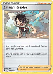 Zinnia's Resolve 164/203  - Reverse Holofoil SWSH07 Evolving Skies - Uncommon