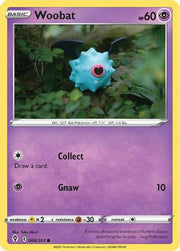 Woobat 068/203  - Reverse Holofoil SWSH07 Evolving Skies - Common