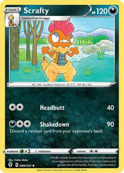 Scrafty 099/203  SWSH07 Evolving Skies - Uncommon