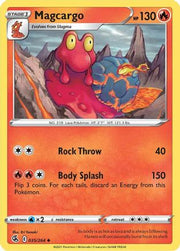 Magcargo 035/264  - Reverse Holofoil SWSH08 Fusion Strike - Uncommon