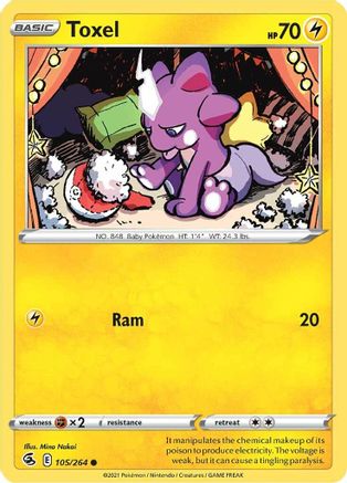 Toxel (105) 105/264  - Reverse Holofoil SWSH08 Fusion Strike - Common