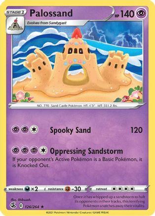 Palossand 126/264  - Reverse Holofoil SWSH08 Fusion Strike - Rare