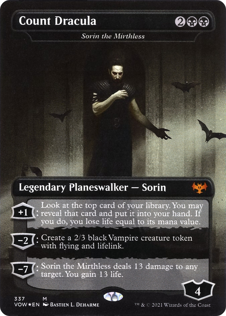 Sorin the Mirthless (VOW-337) - Innistrad: Crimson Vow / Count Dracula (Borderless) Foil