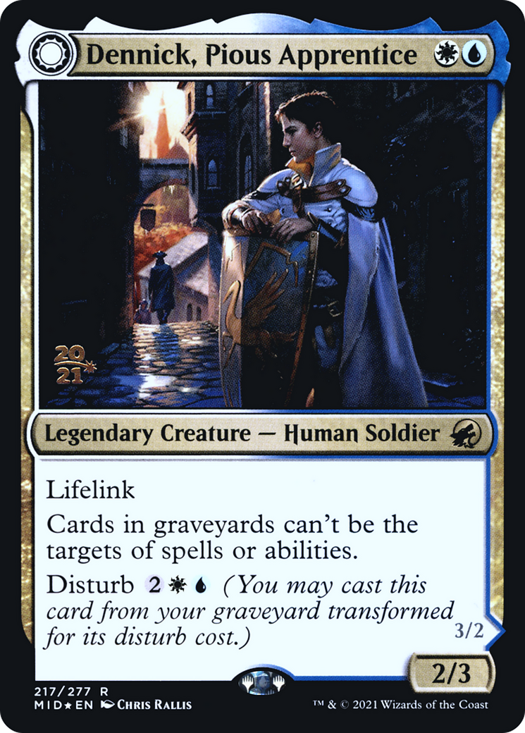 Dennick, Pious Apprentice // Dennick, Pious Apparition (PRE-217S) - Innistrad: Midnight Hunt Promos: (Double Faced Transform) Foil