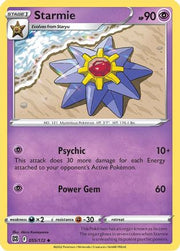 Starmie 055/172  - Reverse Holofoil SWSH09 Brilliant Stars - Uncommon