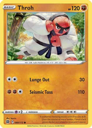 Throh 080/172  - Reverse Holofoil SWSH09 Brilliant Stars - Common