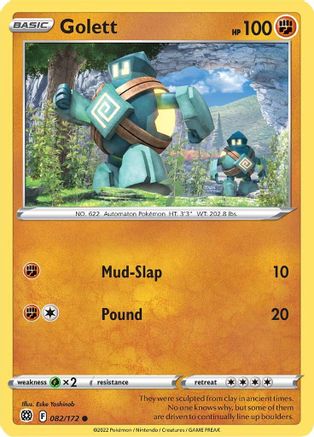 Golett 082/172  - Reverse Holofoil SWSH09 Brilliant Stars - Common