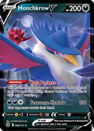 Honchkrow V 088/172  - Holofoil SWSH09 Brilliant Stars - Ultra Rare