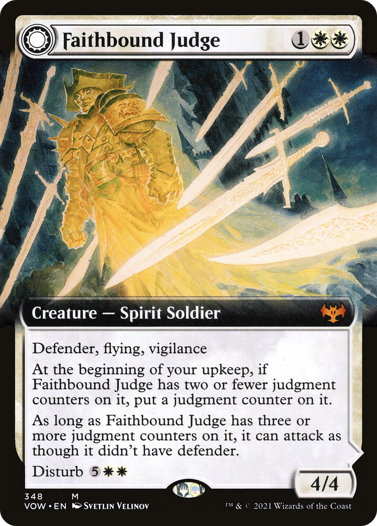 Faithbound Judge // Sinner's Judgment (VOW-348) - Innistrad: Crimson Vow: (Extended Art, Double Faced Transform) Foil
