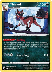 Thievul 104/189  - Reverse Holofoil SWSH10 Astral Radiance - Rare