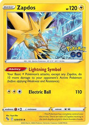 Zapdos 029/078  - Reverse Holofoil Pokemon GO - Holo Rare