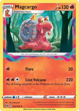Magcargo 022/196  - Reverse Holofoil SWSH11 Lost Origin - Rare
