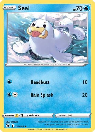 Seel 033/196  SWSH11 Lost Origin - Common