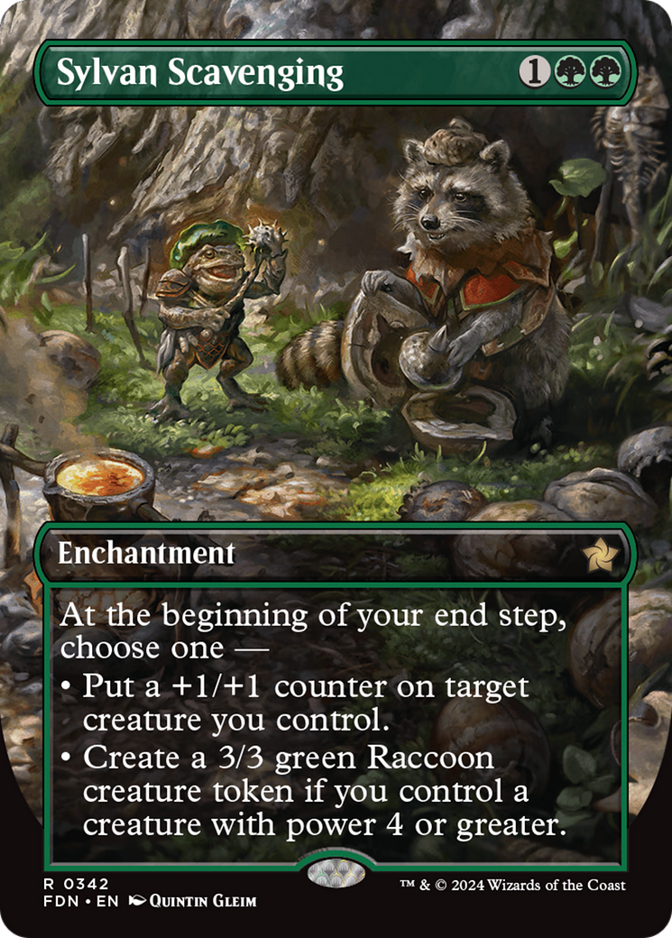 Sylvan Scavenging (Borderless) (FDN-342) - Foundations (Borderless)