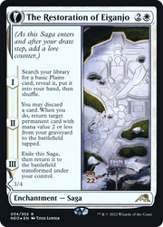 The Restoration of Eiganjo // Architect of Restoration (PRE-034) - Kamigawa: Neon Dynasty Promos: (fandfc, enchantment) Foil