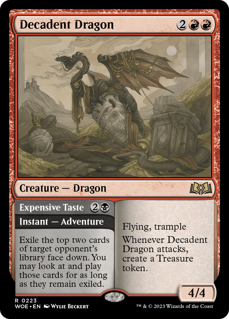 Decadent Dragon // Expensive Taste (WOE-223) - Wilds of Eldraine