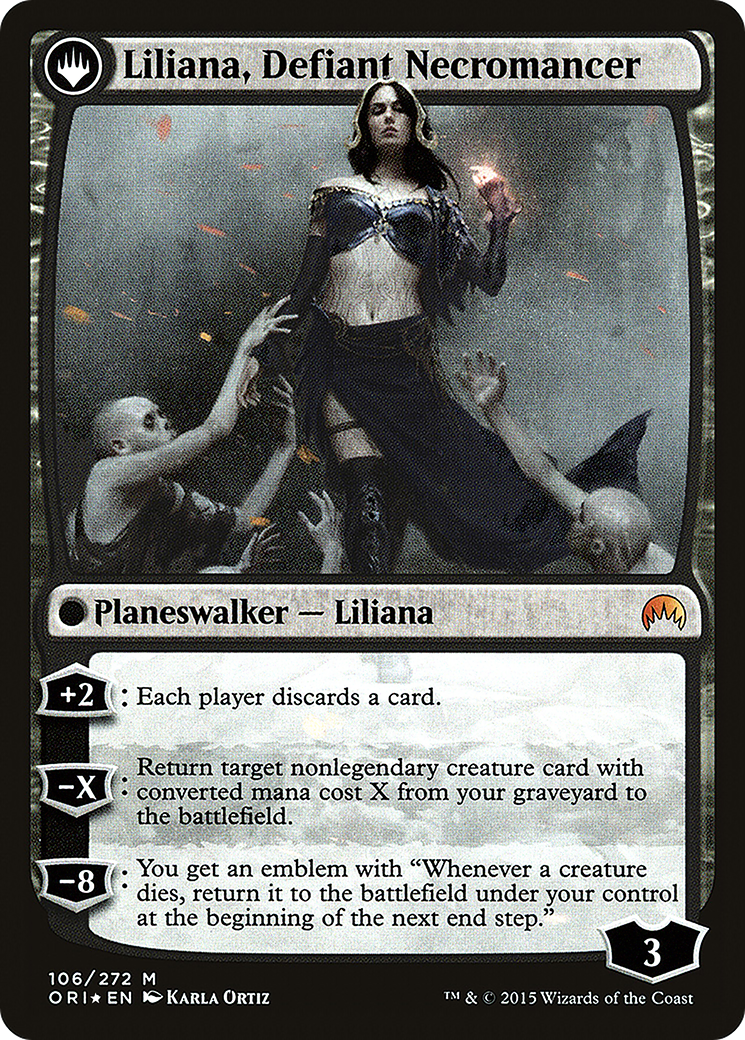 Liliana, Heretical Healer // Liliana, Defiant Necromancer (PRE-106S) - Magic Origins Promos: (originpwdfc) Foil