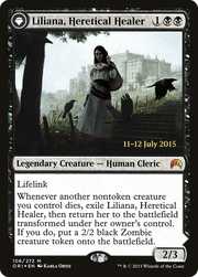 Liliana, Heretical Healer // Liliana, Defiant Necromancer (PRE-106S) - Magic Origins Promos: (originpwdfc) Foil