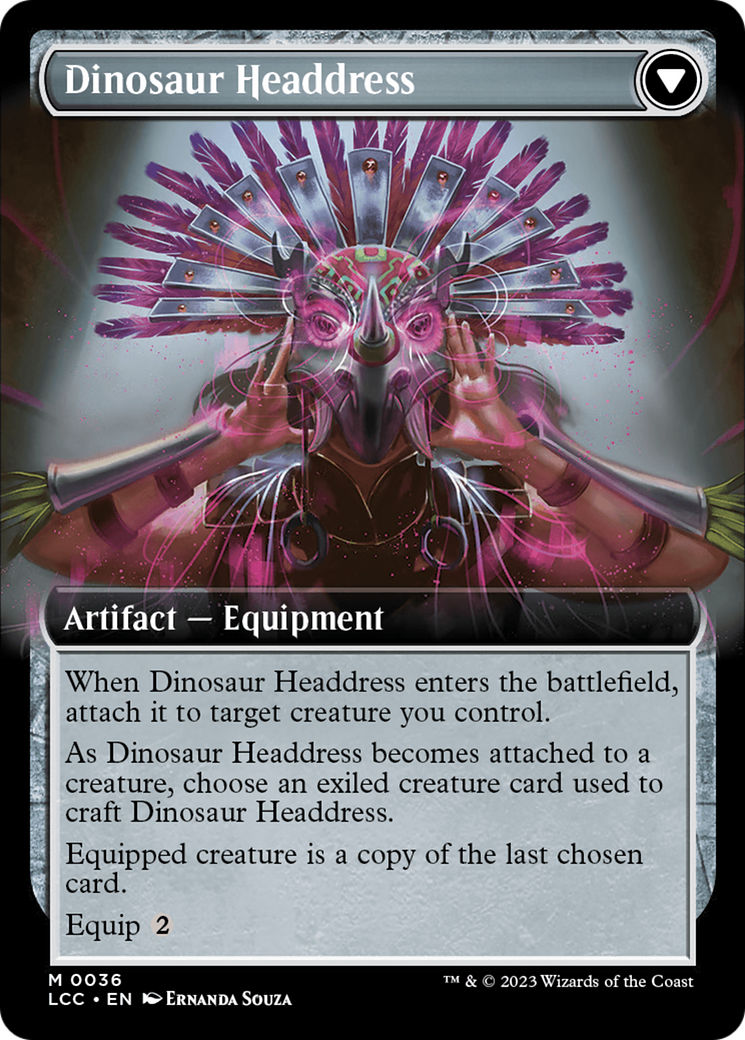 Paleontologist's Pick-Axe // Dinosaur Headdress (LCC-036) - The Lost Caverns of Ixalan Commander: (Extended Art) Foil