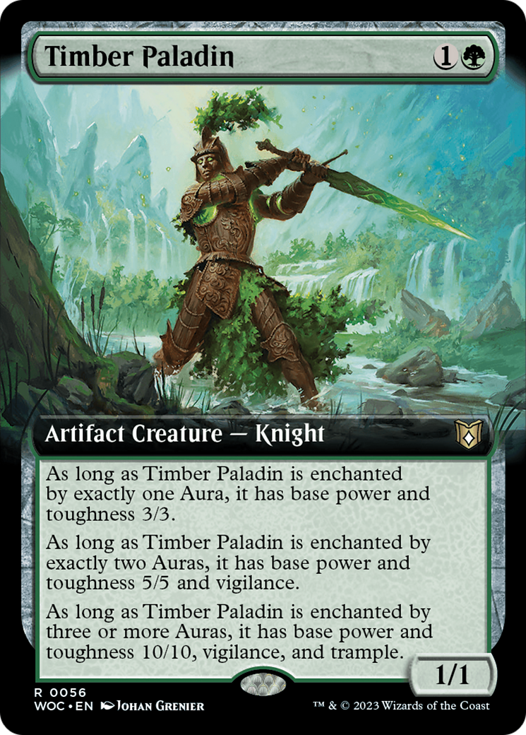 Timber Paladin (WOC-056) - Wilds of Eldraine Commander: (Extended Art)