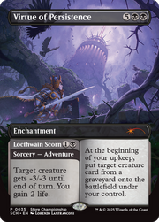 Virtue of Persistence // Locthwain Scorn (GAME-035) - Store Championships: (enchantment) (Borderless) Foil