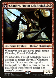 Chandra, Fire of Kaladesh // Chandra, Roaring Flame (PRE-135S) - Magic Origins Promos: (originpwdfc) Foil