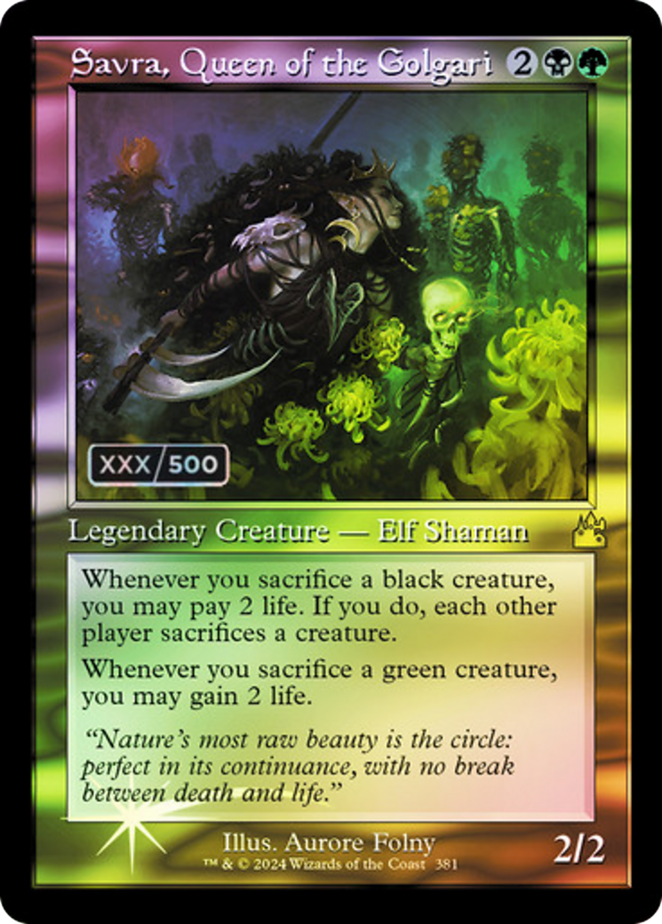 Savra, Queen of the Golgari (RVR-381) - Ravnica Remastered Foil