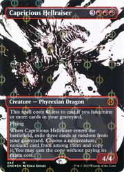 Capricious Hellraiser (ONE-444) - Phyrexia: All Will Be One: (Showcase) (Borderless) Foil