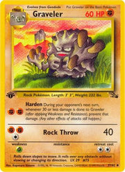Graveler 037/62  - 1st Edition Fossil - Uncommon