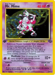 Mr. Mime (6) 006/64  - 1st Edition Holofoil Jungle - Holo Rare