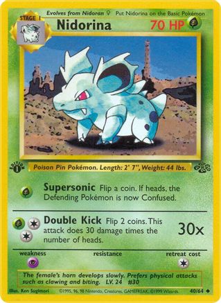 Nidorina 040/64  - 1st Edition Jungle - Uncommon