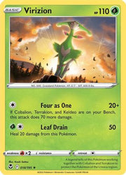 Virizion 014/195  - Reverse Holofoil SWSH12 Silver Tempest - Rare